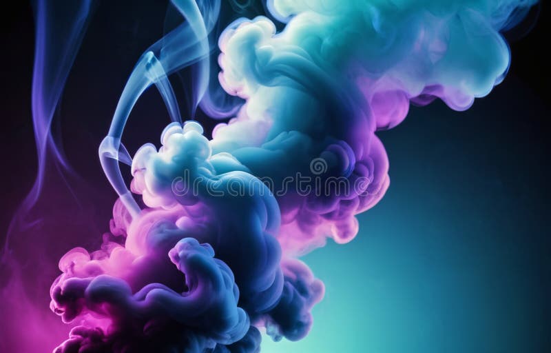 Fum colorat pe fond întunecat vector illustration