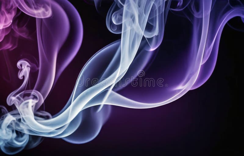 Fum colorat pe fond întunecat vector illustration