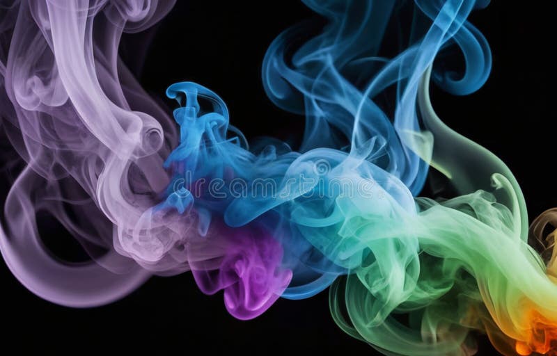 Fum colorat pe fond întunecat royalty free illustration