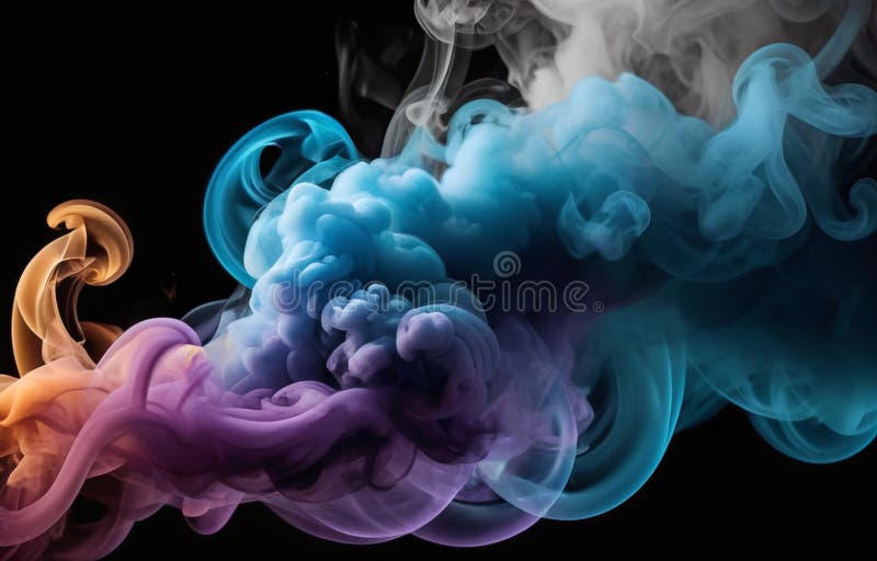Fum colorat pe fond întunecat royalty free illustration