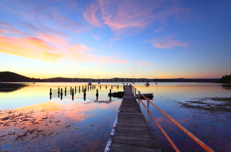 Colourful Sunset And Water Reflections At Yattalunga ..