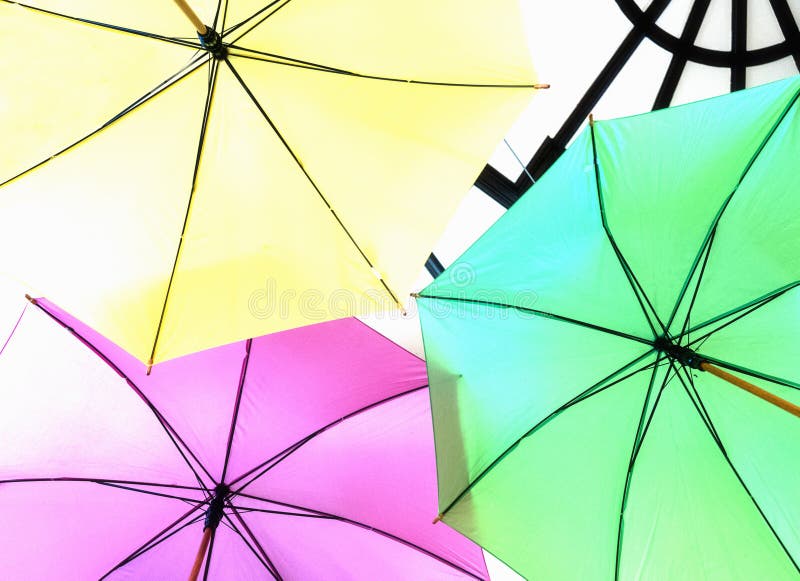 Colourful umbrellas stock image. Image of yellow, bright 93434911