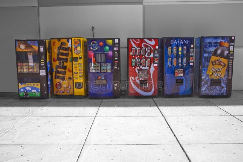 Colourful vending machines royalty free stock photos