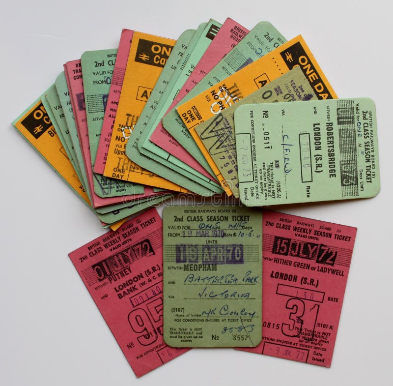 A Colourfull Collection of British Railway Tickets Stock Image Image