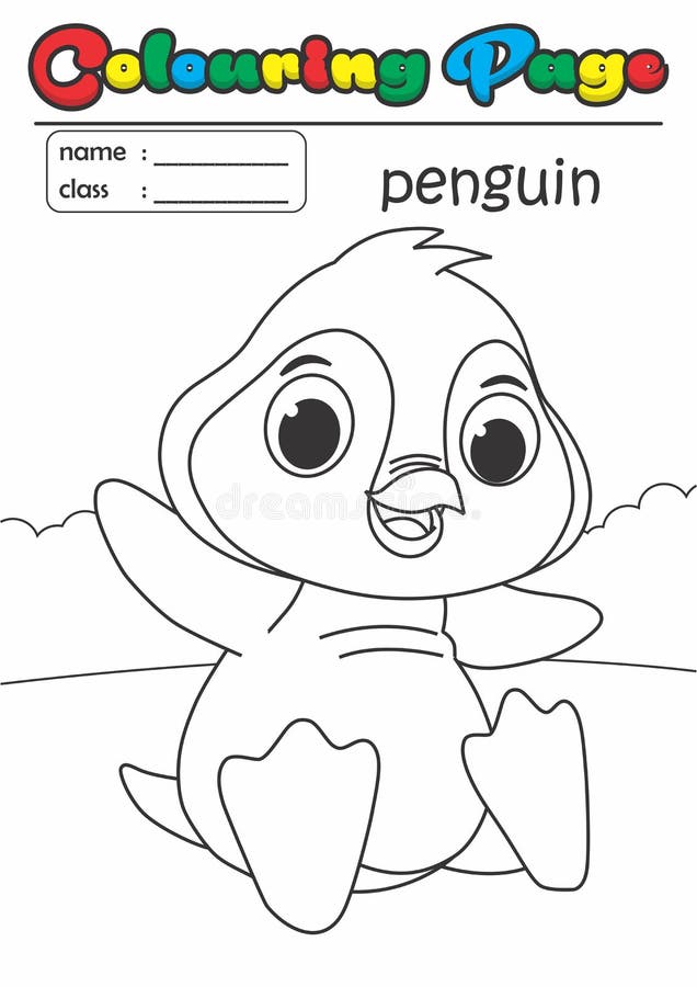 Download Colouring Page Colouring Book Penguin Grade Easy Suitable For Kids Stock Vector Illustration Of Antistress Animal 100958776