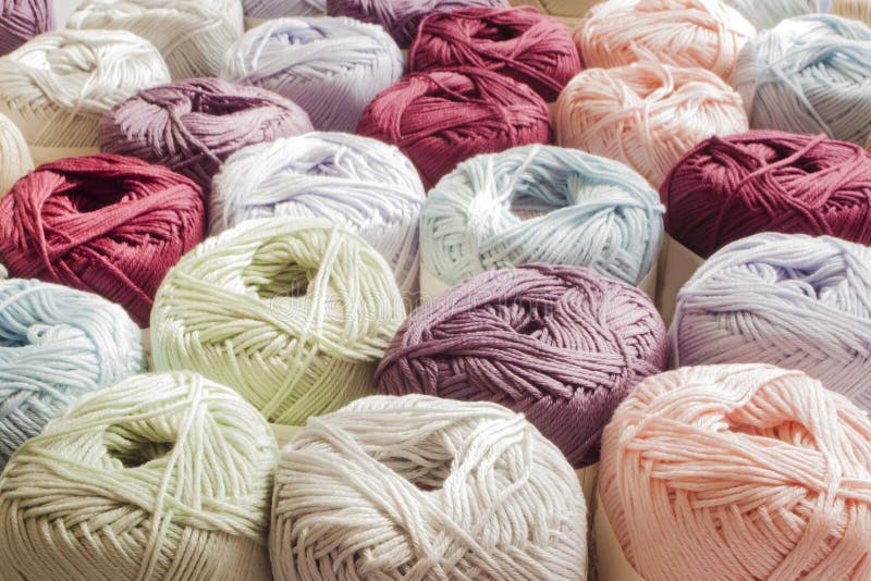 Colours of Yarns in White Background Stock Image Image of cotton