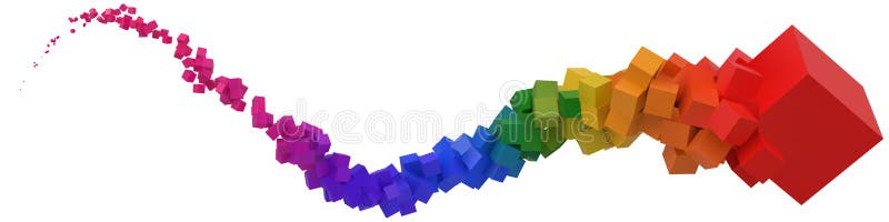 Colpo dei cubi variopinti che passano aria illustrazione di vettore di stile 3d illustrazione di stock Colpo dei cubi variopinti che passano aria illustrazione di vettore di stile 3d illustrazione di stock