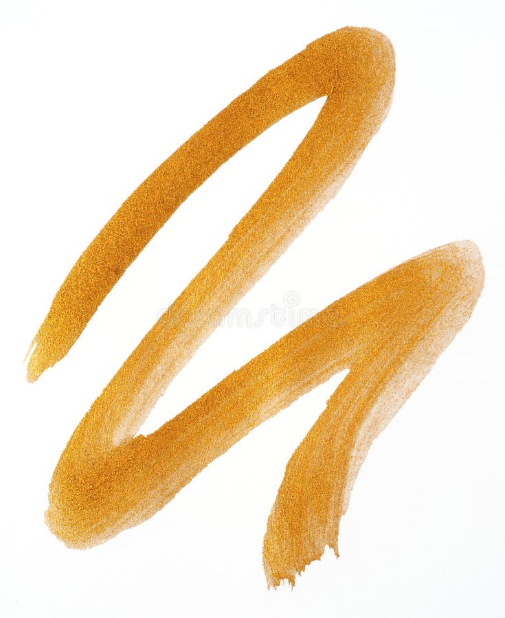 Colpo della pittura dell'oro sopra bianco fotografia stock Colpo della pittura dell'oro sopra bianco fotografia stock