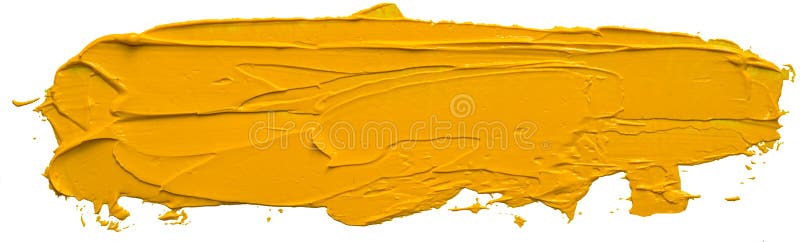 Colpo giallo strutturato della spazzola della pittura ad olio fotografie stock Colpo giallo strutturato della spazzola della pittura ad olio fotografie stock