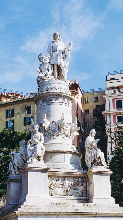 Columbus monument in Genoa stock photo. Image of christopher 39081048