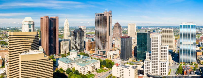 Columbus, Ohio aerial skyline panorama