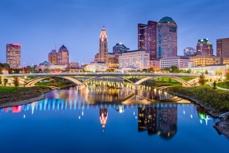 Columbus, Ohio, USA skyline on the Scioto River.