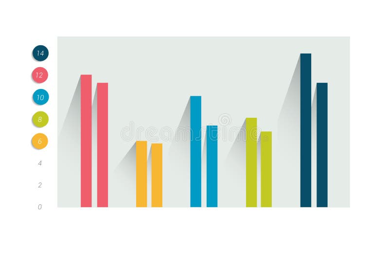 Colummn diagram, graf Enkelt redigerbar färg stock illustrationer Colummn diagram, graf Enkelt redigerbar färg stock illustrationer