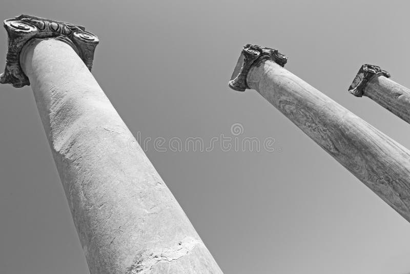 column in old temple and theatre in ephesus antalya turkey as