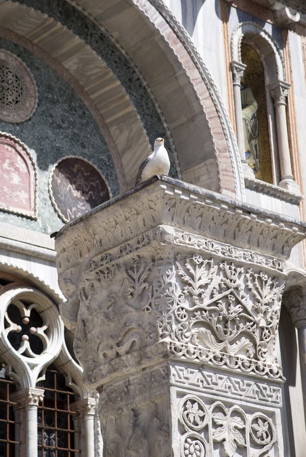 Column sculpture of St Mark cathedral, Venice royalty free stock photography Column sculpture of St Mark cathedral, Venice royalty free stock photography