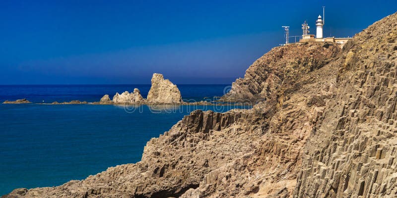 Columnar Jointing Structures of Punta Baja Las Sirenas Reef Cabo De Gata NÃjar Natural Park