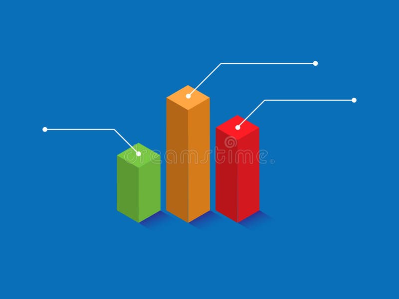 Columnar Vector Business Chart. Growth Indicators Schedule Template