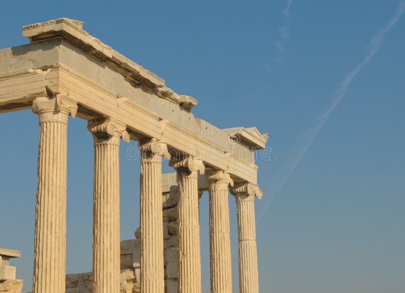 Greek marble columns, acropolis, athens. Greek marble columns, acropolis, athens