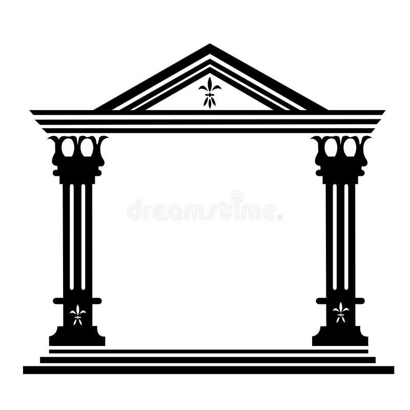 Columns ancient historic building stock illustration