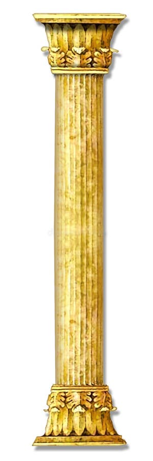 Coluna de pedra dourada