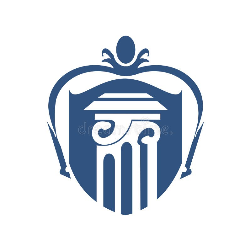 Coluna Logo Vetora Template do protetor ilustração stock Coluna Logo Vetora Template do protetor ilustração stock