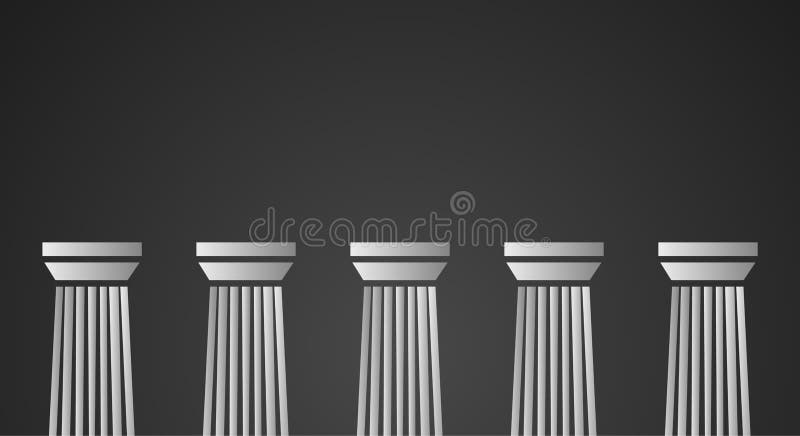 Colunas de mármore brancas no fundo preto ilustração royalty free Colunas de mármore brancas no fundo preto ilustração royalty free