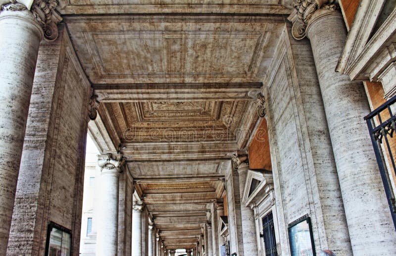 Colunata Roma Itália dos museus de Capitoline fotografia de stock Colunata Roma Itália dos museus de Capitoline fotografia de stock