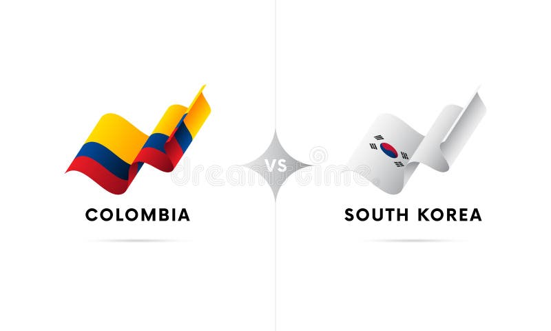 Colômbia contra Coreia do Sul Futebol Ilustração do vetor ilustração stock Colômbia contra Coreia do Sul Futebol Ilustração do vetor ilustração stock