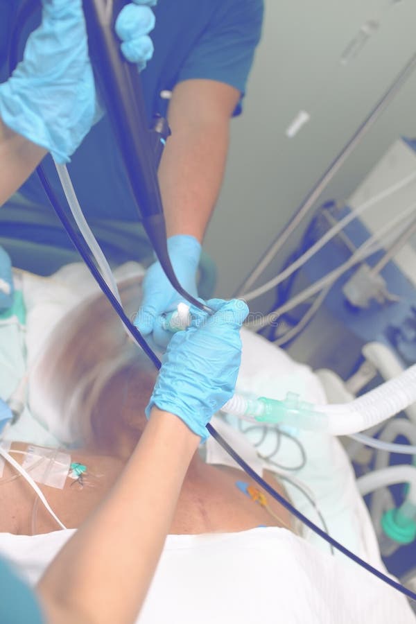 Comatose Patient in the Intensive Care Unit Stock Image Image of