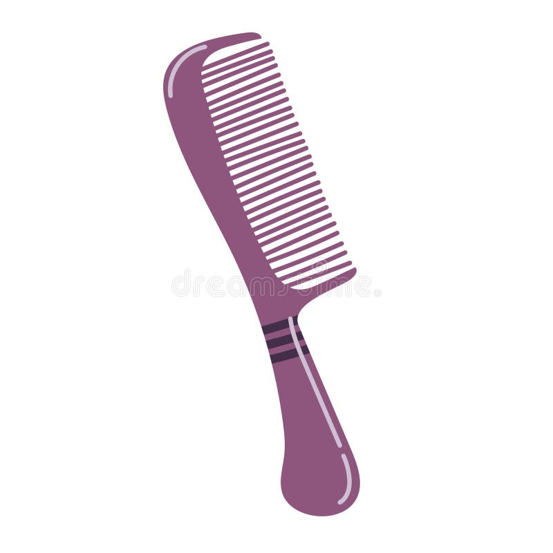 Comb hair brush in flat cartoon style. Vector illustration isolated