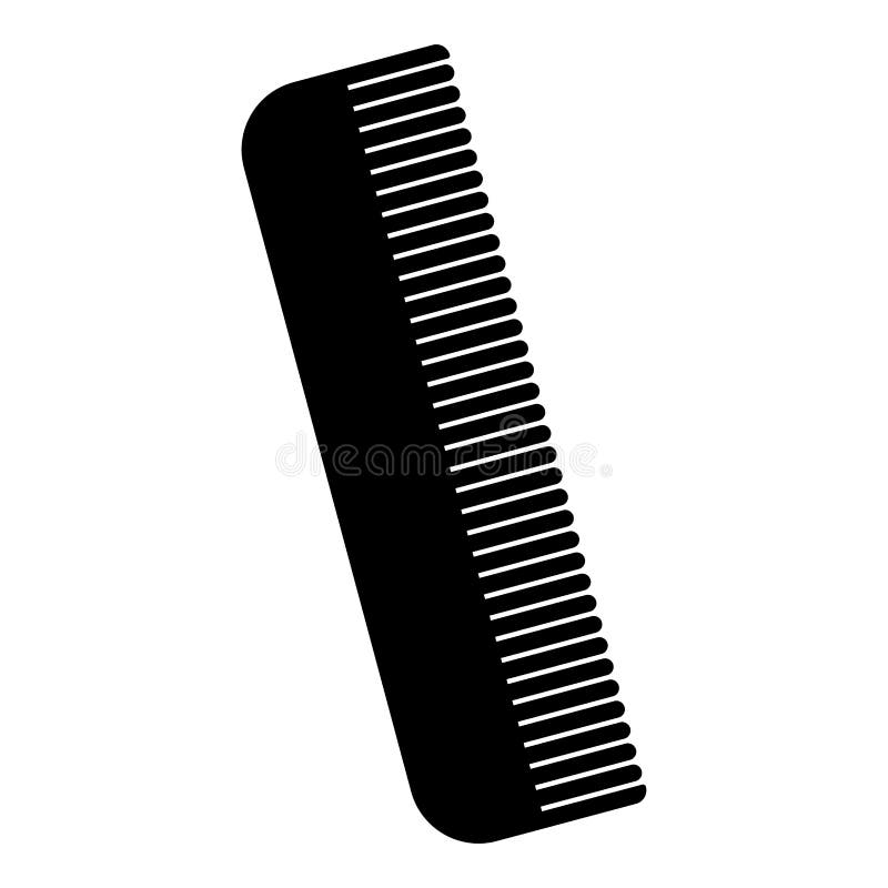 Comb Icon Black Color Vector Illustration Flat Style Image Stock Vector