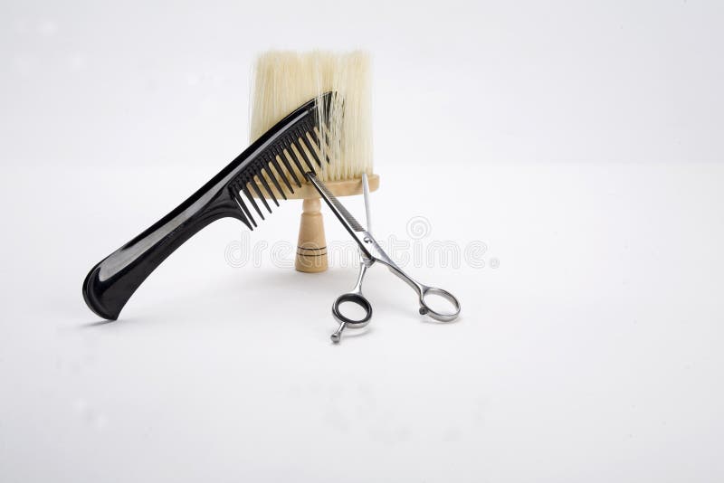 Comb, scissors and brush stock photo. Image of comb, tools 13051760