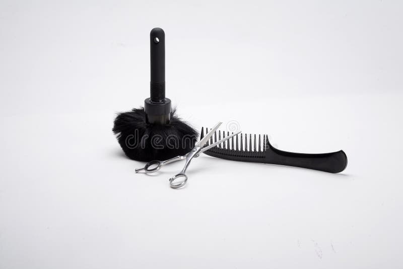 Comb, scissors and brush stock photography