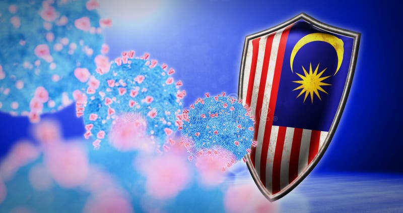 Combat de la malaisie avec coronavirus 3d rendu