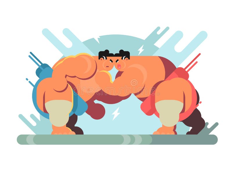 Combat des athlètes de sumo