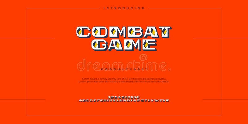 Combat Game Modern minimal abstract alphabet fonts vector illustration stock illustration