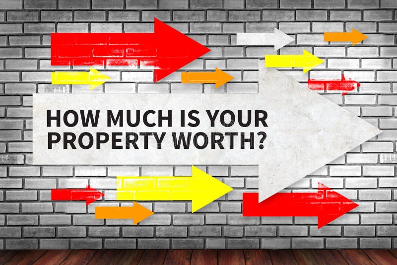 How Much Is Your Property Worth? on brick wall and poster concept. How Much Is Your Property Worth? on brick wall and poster concept