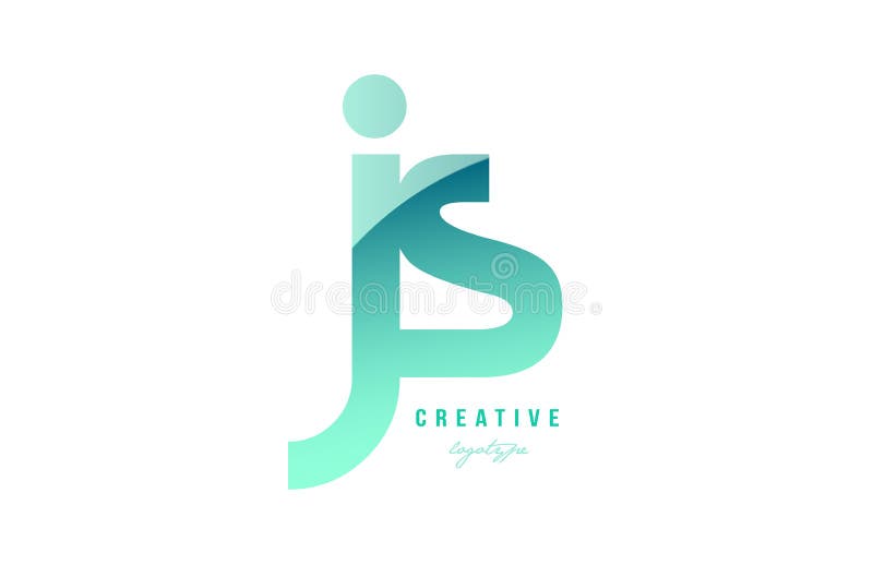 combina moderne en pastel de logo de lettre d'alphabet des js j s de gradient vert illustration libre de droits combina moderne en pastel de logo de lettre d'alphabet des js j s de gradient vert illustration libre de droits