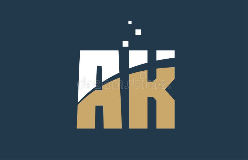 combinación de letra azul blanca amarilla del alfabeto del color AK una K para el diseño del icono del logotipo stock de ilustración combinación de letra azul blanca amarilla del alfabeto del color AK una K para el diseño del icono del logotipo stock de ilustración