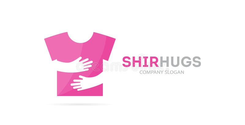 Combinación del logotipo de la camisa y de las manos del vector Desgaste y símbolo o icono del abrazo Plantilla única del diseño libre illustration Combinación del logotipo de la camisa y de las manos del vector Desgaste y símbolo o icono del abrazo Plantilla única del diseño libre illustration