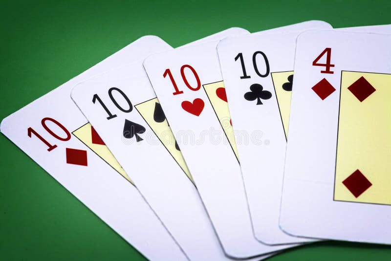 Cards Poker Deck English, Poker Hand Call La Tercia Stock Image Image