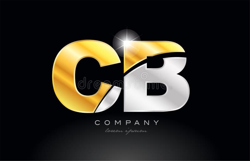 Combination Letter Cb C B Alphabet with Gold Silver Grey Metal Logo Stock  Vector - Illustration of company, modern: 139488379