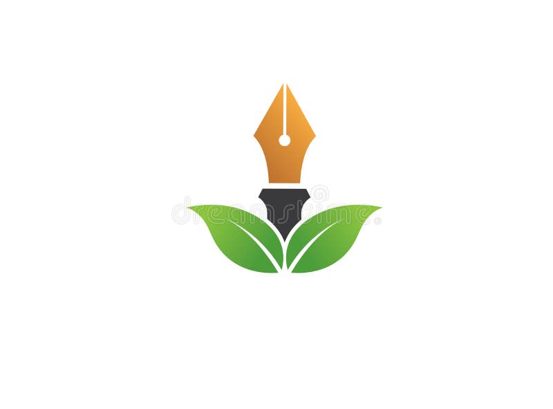Combinazione di progettazione di logo della foglia e della penna Simbolo di eco e scriva o icona, illustrazione organica del logo royalty illustrazione gratis Combinazione di progettazione di logo della foglia e della penna Simbolo di eco e scriva o icona, illustrazione organica del logo royalty illustrazione gratis