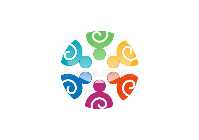 Combine el logotipo del trabajo, red social, diseño del equipo de la unión, vector del logotipo del grupo del ejemplo stock de ilustración Combine el logotipo del trabajo, red social, diseño del equipo de la unión, vector del logotipo del grupo del ejemplo stock de ilustración