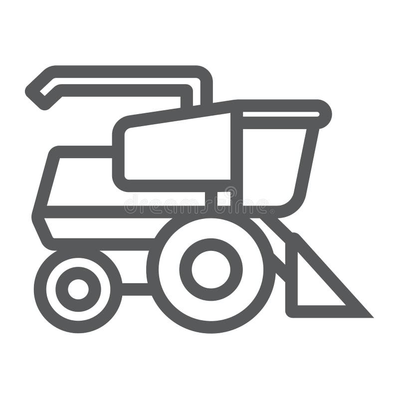 Combine harvester line icon, agriculture and farm, vehicle sign, vector graphics, a linear pattern on a white background. Eps 10 vector illustration Combine harvester line icon, agriculture and farm, vehicle sign, vector graphics, a linear pattern on a white background. Eps 10 vector illustration