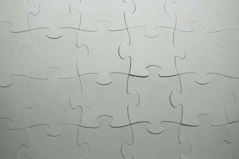 The combined parts of a grey puzzle