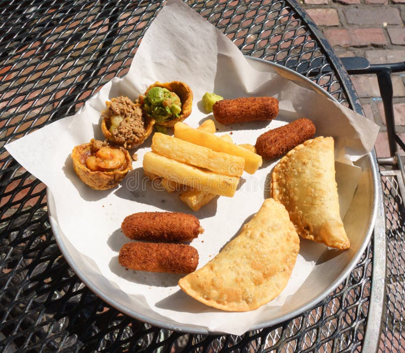 Combo of Cuban appetizers stock photo. Image of beef 267700216