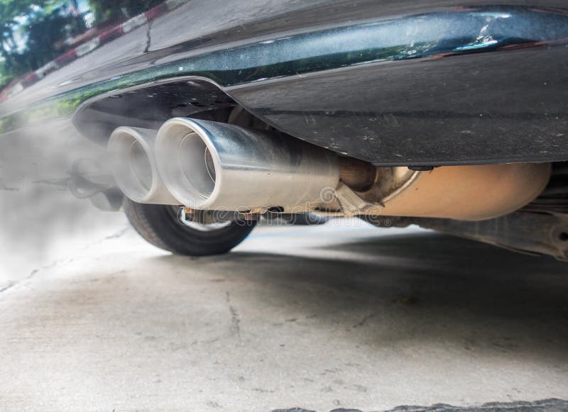 Combustion Fumes Coming Out of Car Exhaust Pipe Stock Photo Image of
