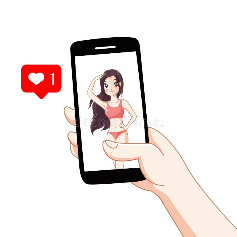 Come la ragazza della foto dal telefono cellulare illustrazione vettoriale Come la ragazza della foto dal telefono cellulare illustrazione vettoriale