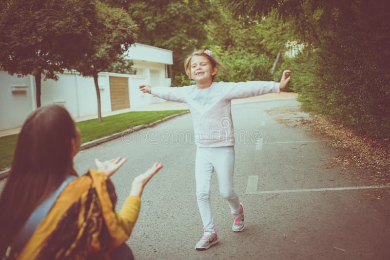 Come to Mothers hug. royalty free stock photo Come to Mothers hug. royalty free stock photo